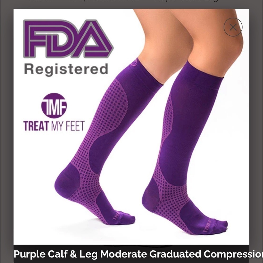Treat My Feet, New and Sealed, Compression Socks • Size Medium • Knee High - Picture 1 of 6